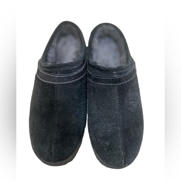 Cloud Nine sheepskin orthopedic slip-on clog slipper black suede size 7 - Picture 5 of 10